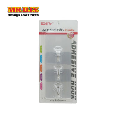 (MR.DIY) Square Adhesive Hooks - 3pcs