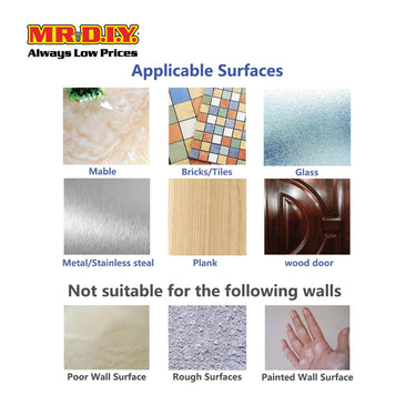 (MR.DIY) Square Adhesive Hooks - 3pcs