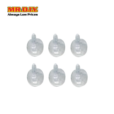 (MR.DIY) Clear Adhesive Wall Hook (6 pcs)