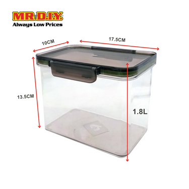 (MR.DIY) Durable Food Container Airtight Silicone Seal Stackable Storage (1.8L)