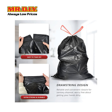 (MR.DIY) Drawstring Plastic Garbage Bag (15pcs)