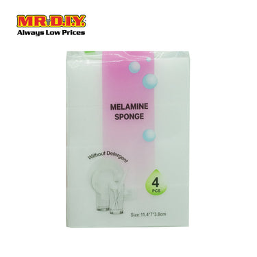 (MR.DIY) Melamine Sponge (4pcs) (11.4x7x3.8cm)