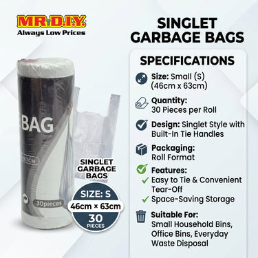 MR.DIY Singlet Garbage Bag S Size (30pcs)