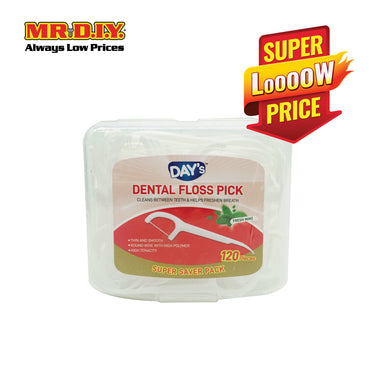 DAY'S Super Saver Pack Dental Floss Pick Fresh Mint (120pcs)