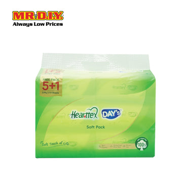 HEARTTEX x DAY'S Soft Packs 3 PLY 110S X 6 (19cm x 13.2cm)