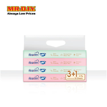 HEARTTEX x DAY'S Travel Pack 2 PLY 50S X 4 (14cm x 21cm)