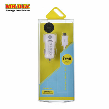 IVON USB Car Charge Socket With Micro USB Android Cable