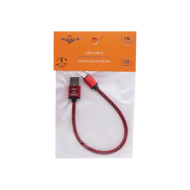 LS Fashion Braided IOS USB 2.4A Fast Charge and Data Cable LS-X005 (25cm)
