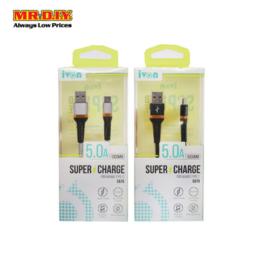 IVON Type-C USB 5.0A Super Fast Charge Data Cable CA79 (1m)