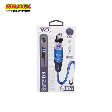 WB WB-B318 Micro-USB Magnetic Cable with LED 2.4A (1.2m)