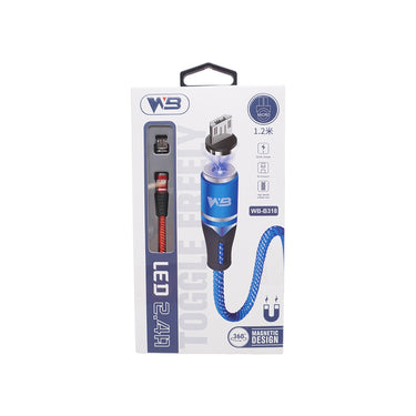 WB WB-B318 Micro-USB Magnetic Cable with LED 2.4A (1.2m)