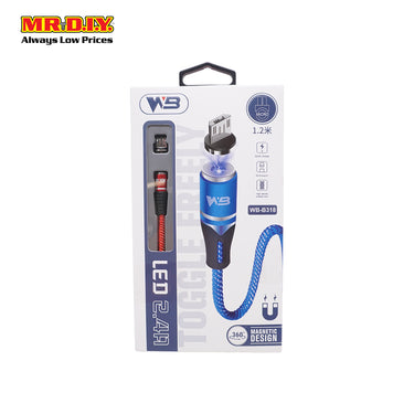 WB WB-B318 Micro-USB Magnetic Cable with LED 2.4A (1.2m)