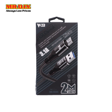 WB 3.1A Micro USB Cable for android phone 2 Meter WB-B344-V8-V8