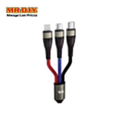 WB 3 in 1 Multi-Port USB Fast Charging Data Cable WB-B802 3.1A (1.2M)