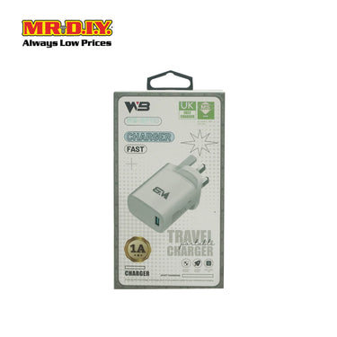 WB Fast Charger 1A Travel USB Type C Adapter 3 Pin (1 Port)