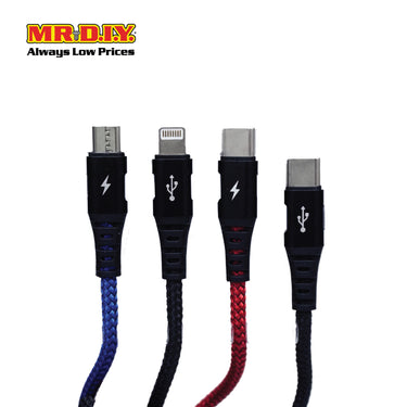 (MR DIY) FlexCharge 3-in-1 USB Cable 1.2M