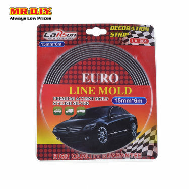 CARSUN Car Decorative Stylish Silver Line Mold (15mm x 6m)