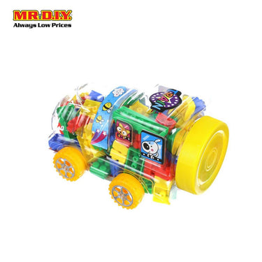 Car Container with Wheels Building Blocks Set