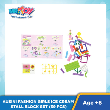 (MR TOY) AUSINI Fashion Girls Ice Cream Stall Block Set (39 pcs)
