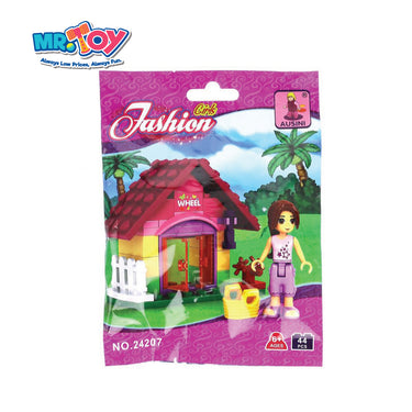(MR. TOY) AUSINI Fashion Girls Wheel House Block Set (44 pcs)