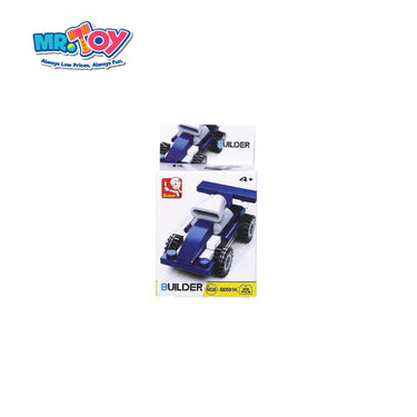 SLUBAN Blue F1 Racing Car Building Blocks Toy Model