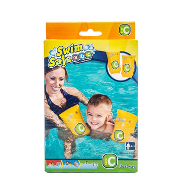 BESTWAY SwimSafe ABC Kids Inflatable Swim Safety Ring Arm Band Floaties (30cm x 15cm)