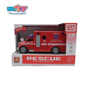 (MR. TOY) Rescue Ambulance Model Scale with Light & Sound