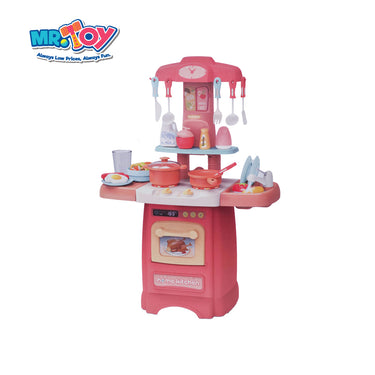 (MR.TOY) BEIBE GOOD Real Home Kitchen Cooking Playset with Water, Light and Sound for Kids