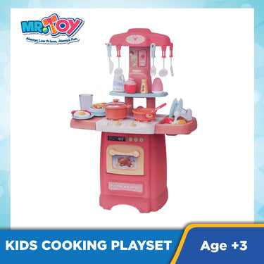 (MR.TOY) BEIBE GOOD Real Home Kitchen Cooking Playset with Water, Light and Sound for Kids