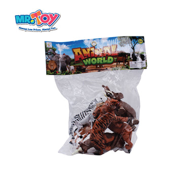 (MR. TOY) Wild Animal Toys 6Inch (6 Pcs)