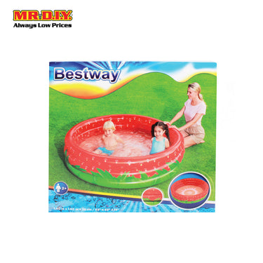 BESTWAY Strawberry Inflatable Kids Round Swimming Pool (1.60m x 1.60m x 38cm)