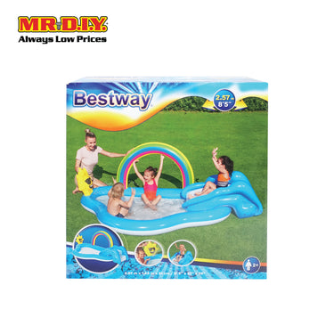 BESTWAY Rainbow Inflatable Outdoor Swimming & Playing Pool (2.57m x 1.45m x 91cm)