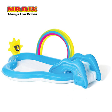 BESTWAY Rainbow Inflatable Outdoor Swimming & Playing Pool (2.57m x 1.45m x 91cm)