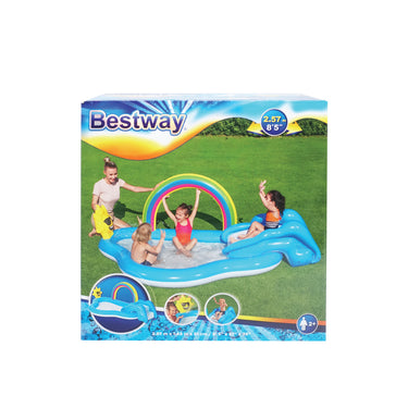 BESTWAY Rainbow Inflatable Outdoor Swimming & Playing Pool (2.57m x 1.45m x 91cm)
