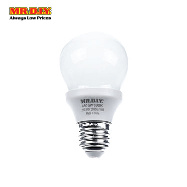 (MR.DIY) Round Shape LED Bulb Daylight 5W A60