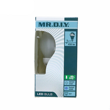 (MR.DIY) Round Shape LED Bulb Daylight 5W A60