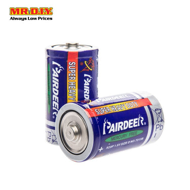 PAIRDEER Super Heavy Duty Carbon Battery D (2pcs)