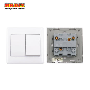 (MR.DIY) White Wall 10AX Switch 2 Gang