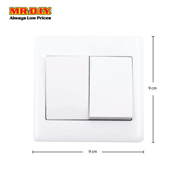 (MR.DIY) White Wall 10AX Switch 2 Gang