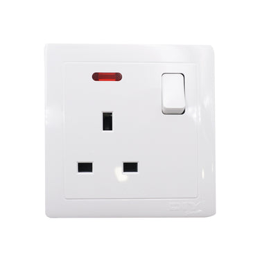 (MR.DIY) White Wall 13A 1 Gang Switch Socket