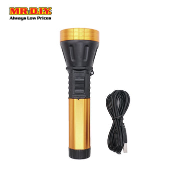 (MR.DIY)  Rechargeable Aluminium Plastic LED Flashlight BL-6699 (15cm)