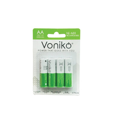 VONIKO Rechargeable Ni-MH Battery HR6 1.2V AA 2000mAh (4pcs)