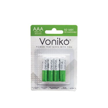 VONIKO Rechargeable Ni-MH Battery HR03 1.2V AAA 800mAh (4pcs)