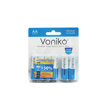 [VALUE PACK] VONIKO Premium Alkaline Battery LR6 1.5V AA (4 + 2pcs)