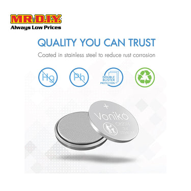 VONIKO Button Lithium Cell Battery CR2032 3V Car Remote Watch Calculator Battery (5pcs)