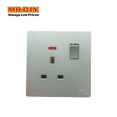 MR.DIY Grey Wall 13A 1 Gang Switch Socket
