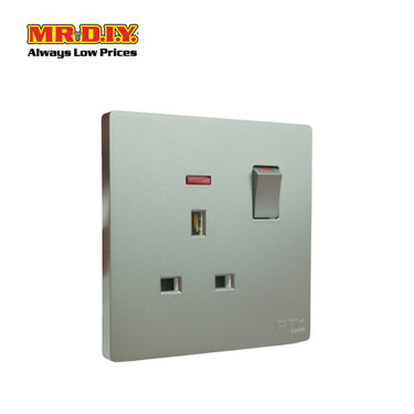 MR.DIY Grey Wall 13A 1 Gang Switch Socket