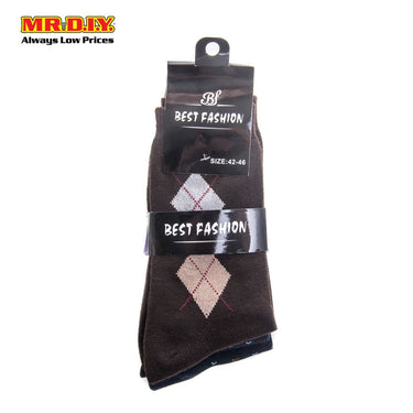 (MR.DIY) Fashion Long Men's Sock (3 pairs)