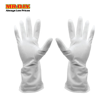 (MR.DIY) Rubber Gloves L (2pcs)-White-M