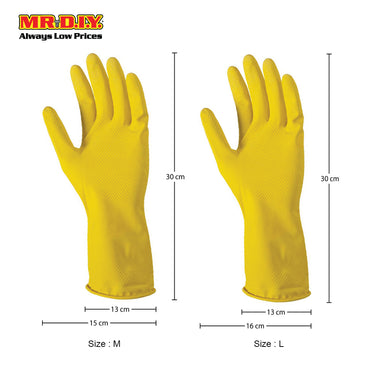FRAMS Natural Latex Rubber Gloves- Yellow